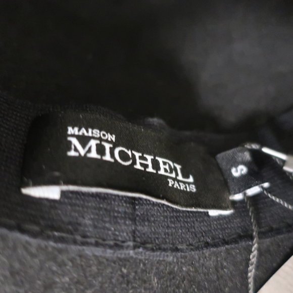 MAISON MICHEL KATE FEDORA HAT BLACK GROSGRAIN-TRIM - Picture 7 of 9